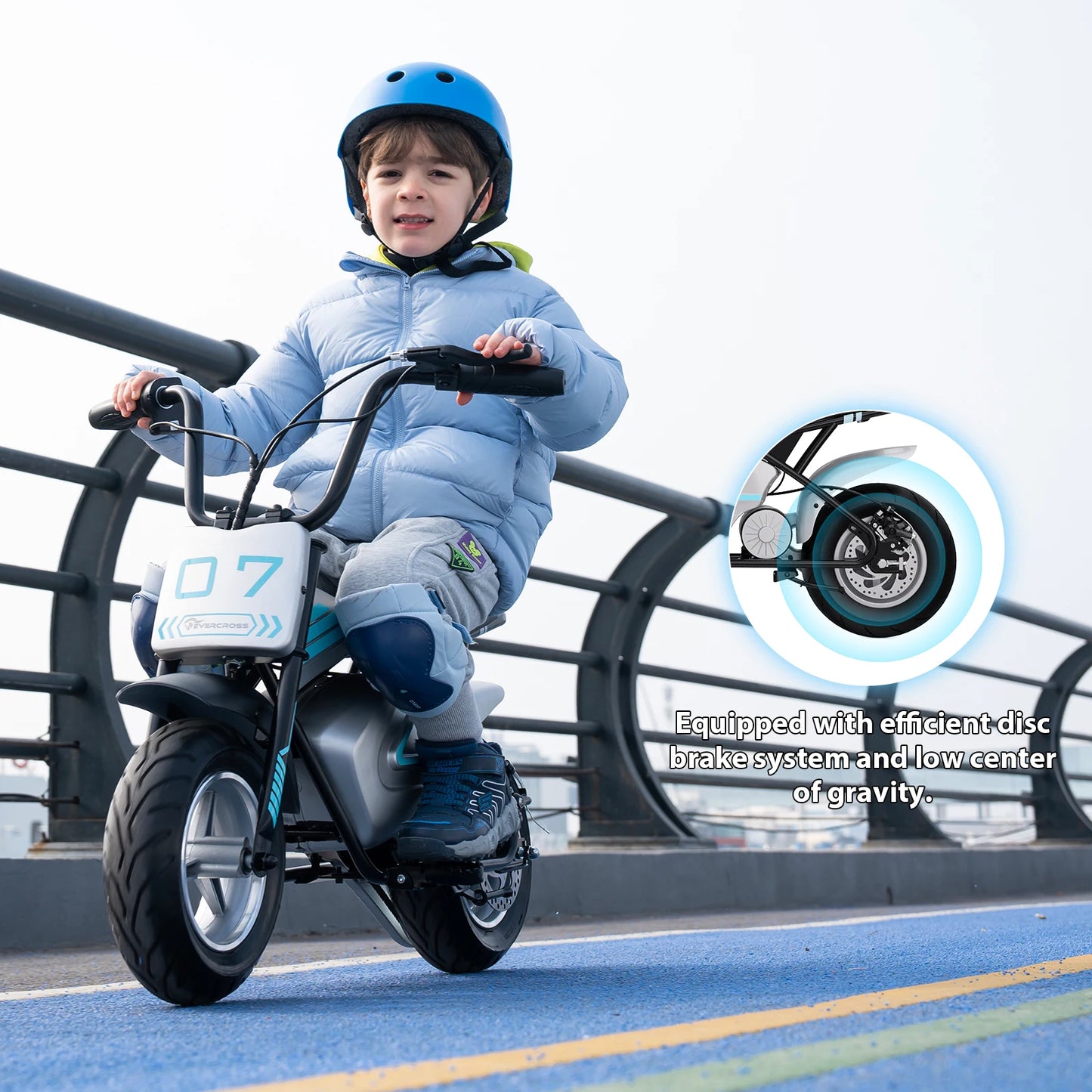 EVERCROSS PLUS EV07M Electric Dirt Bike for Kids, Speed Up to 20 km/h, 10 km Range, 11" Wheels, Suitable for Children 3-12 Years