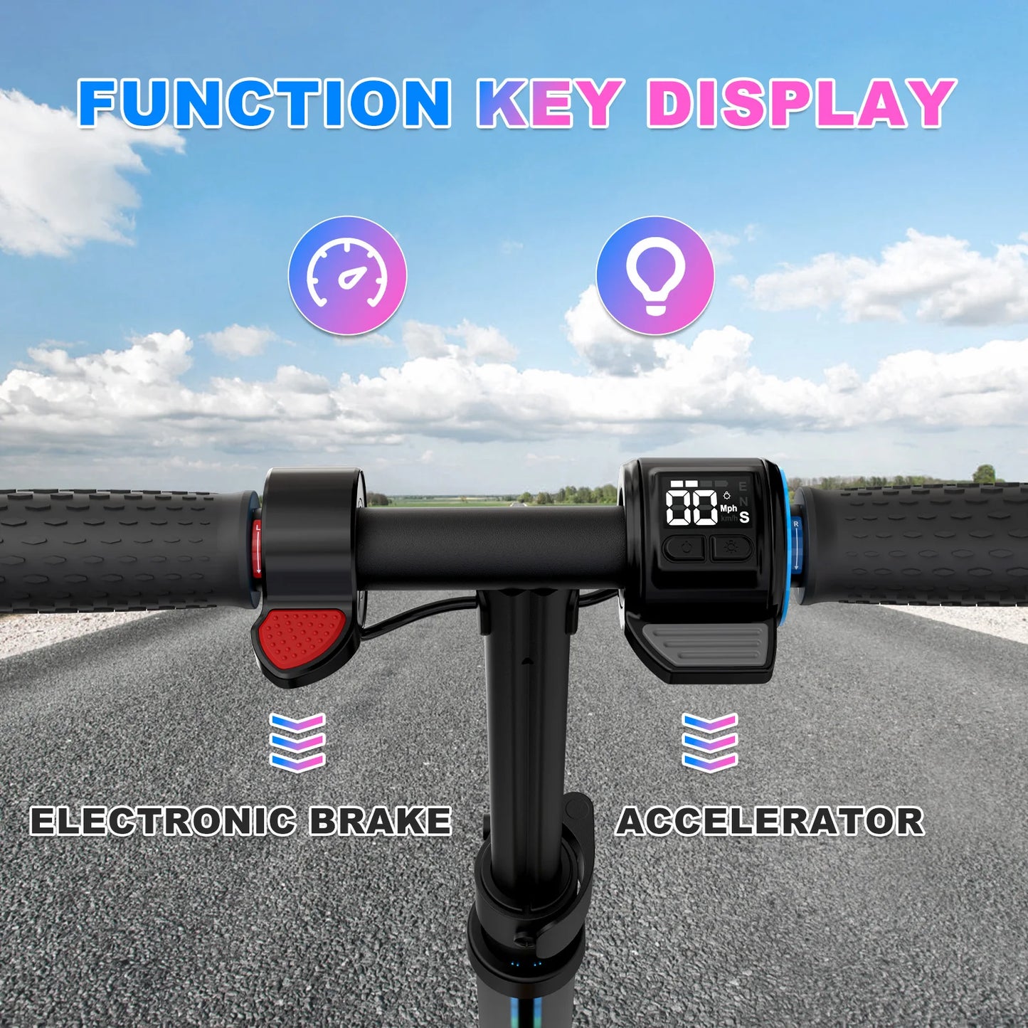 EVERCROSS PLUS EV06C Electric Scooter for Kids, Foldable 6.5'', Up to 15 KM/H, LED Display, Colorful Lights, Lightweight Scooter